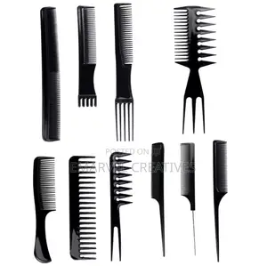 New 10pcs/Lot Black Makeup Comb Set Styling Hairdressing