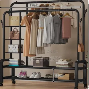 Heavy Duty Double Pole Clothe, Shoe and Bag Hanger