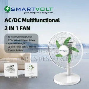 Smartvolt-10'' Multifunctional Rechargeable Table Fan
