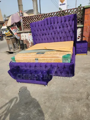 Upholstery Padded 6by6 Bed Frame With Bed Side and Footrest