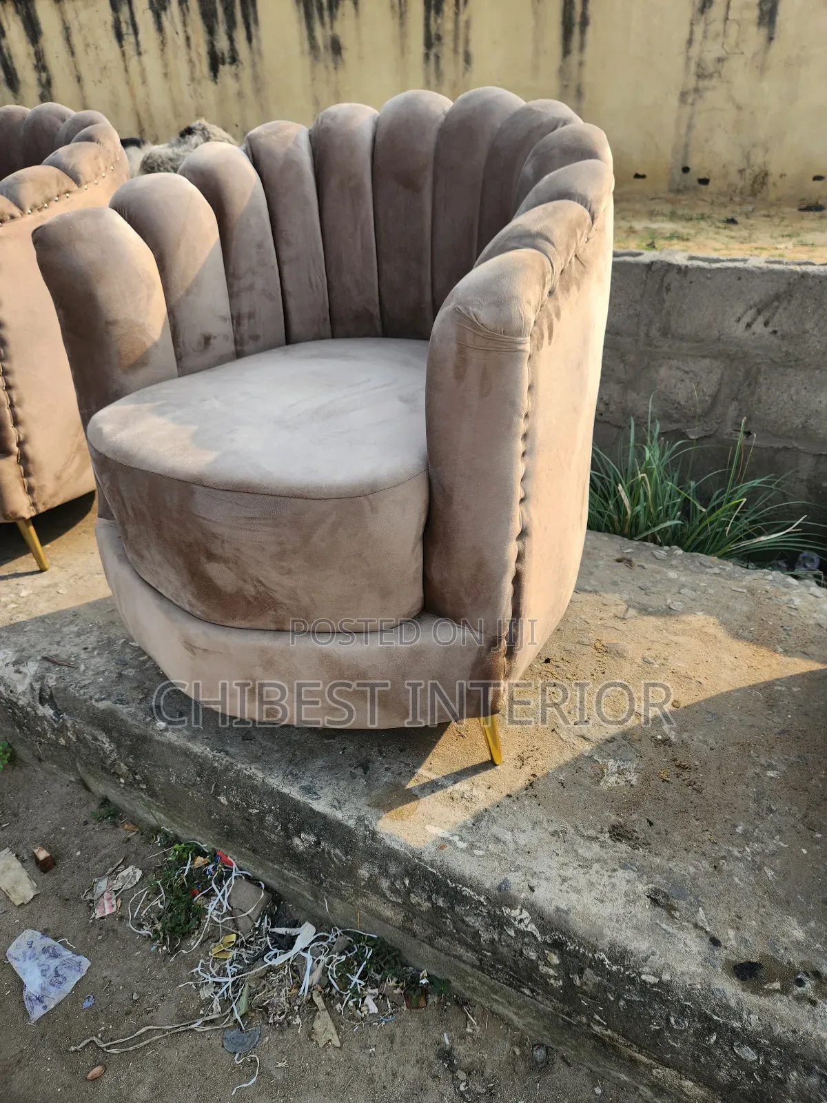 Padded Sofa Fabric Chair.