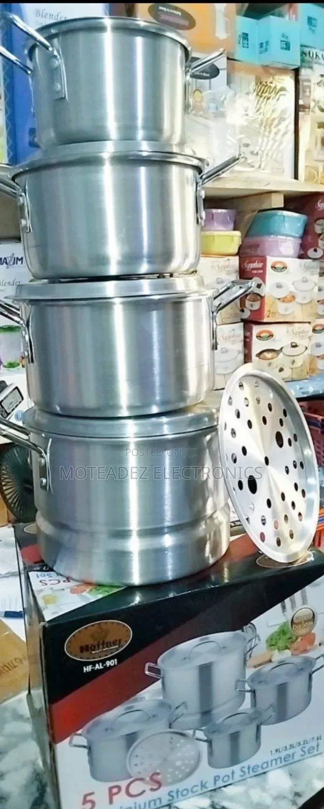 5pcs High Quality Aluminium Stock Pot Steamer Cookware Set
