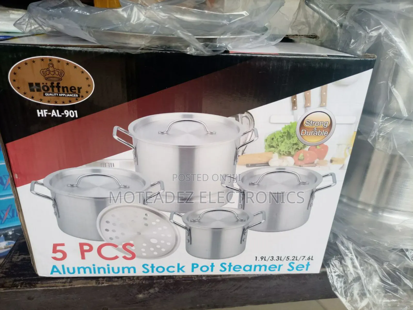 5pcs High Quality Aluminium Stock Pot Steamer Cookware Set