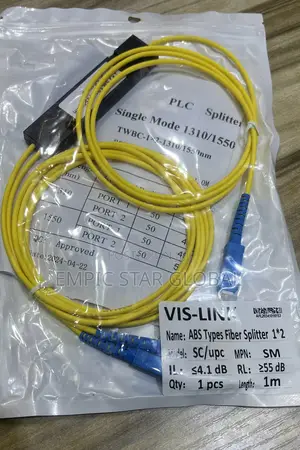 Fiber Optics PLC Splitter 1x2 Singlemode