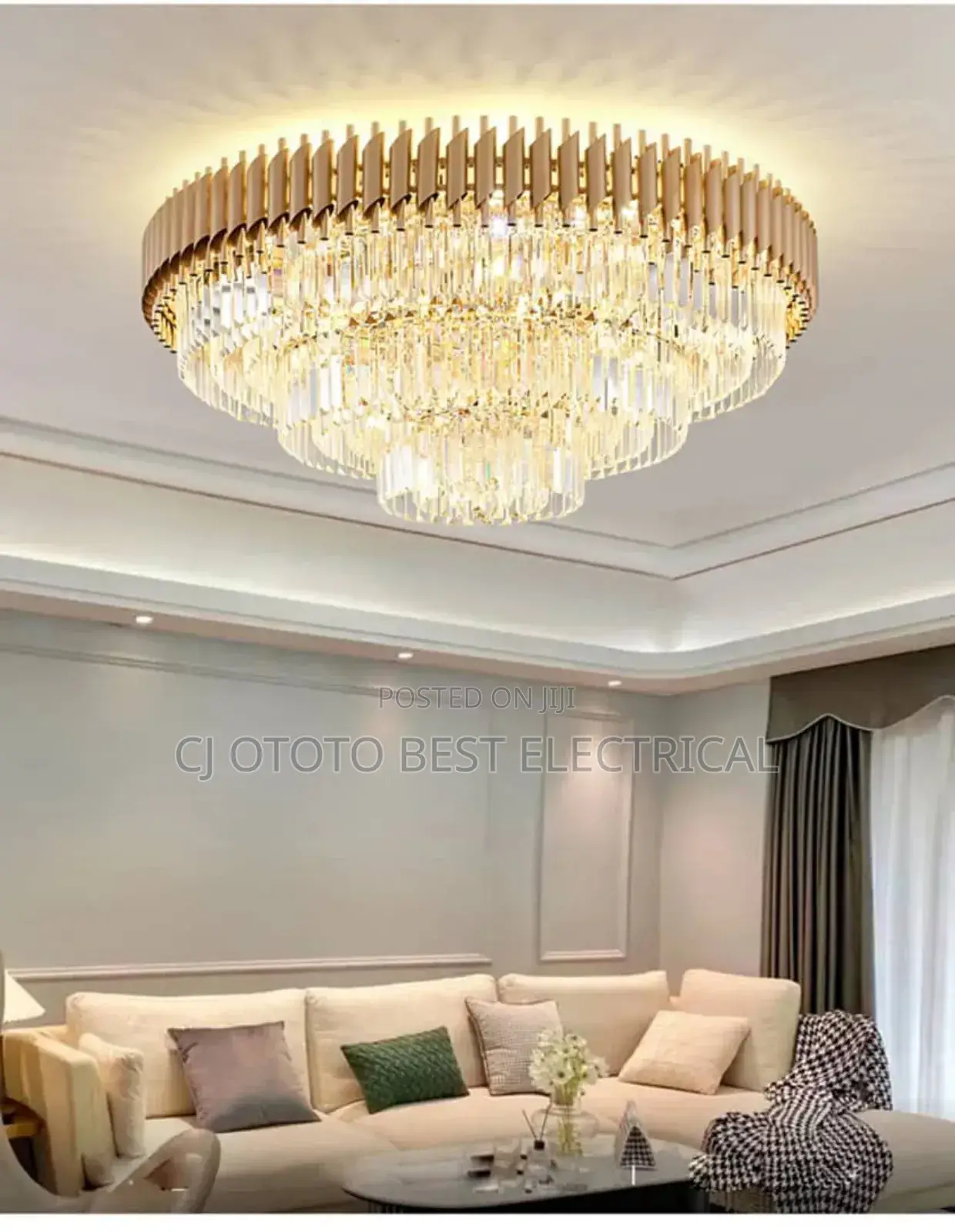 Crystal Luxury Flush Chandelier Light, Promo Price