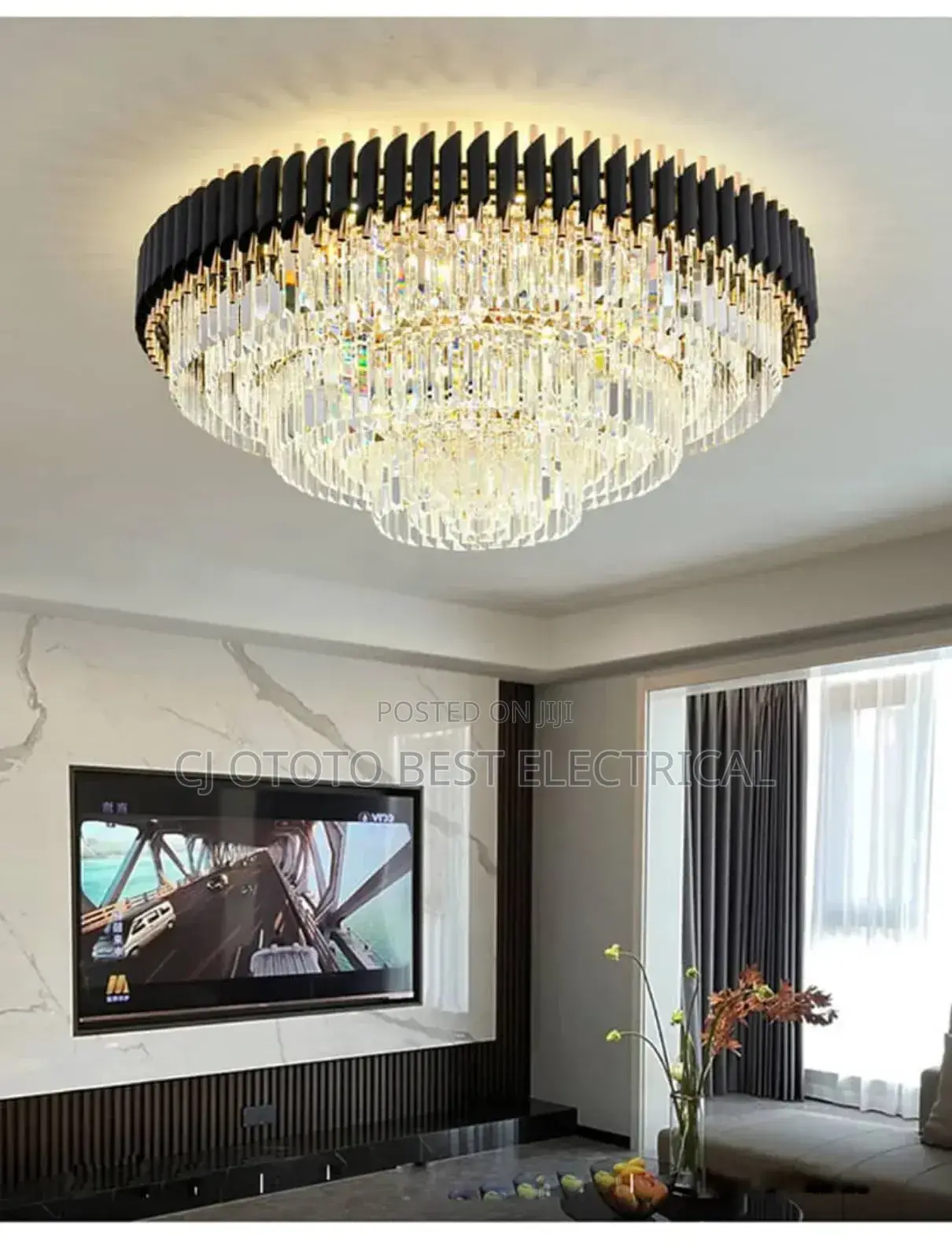 Crystal Luxury Flush Chandelier Light, Promo Price