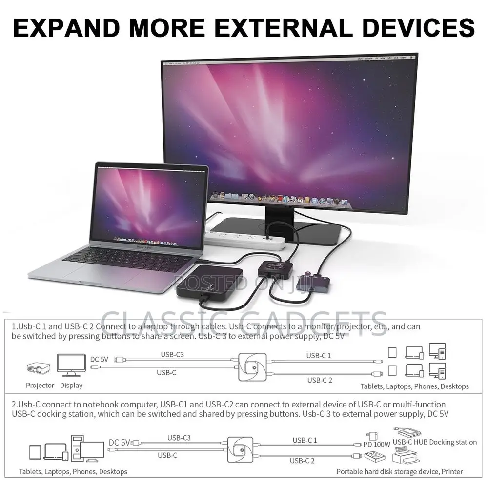 Onten Usb 11 Ultra HD USB-C Bidirectional Switcher