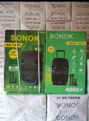 Sonok 4000w Pa System With Big Battery, Remote and 2 Mics