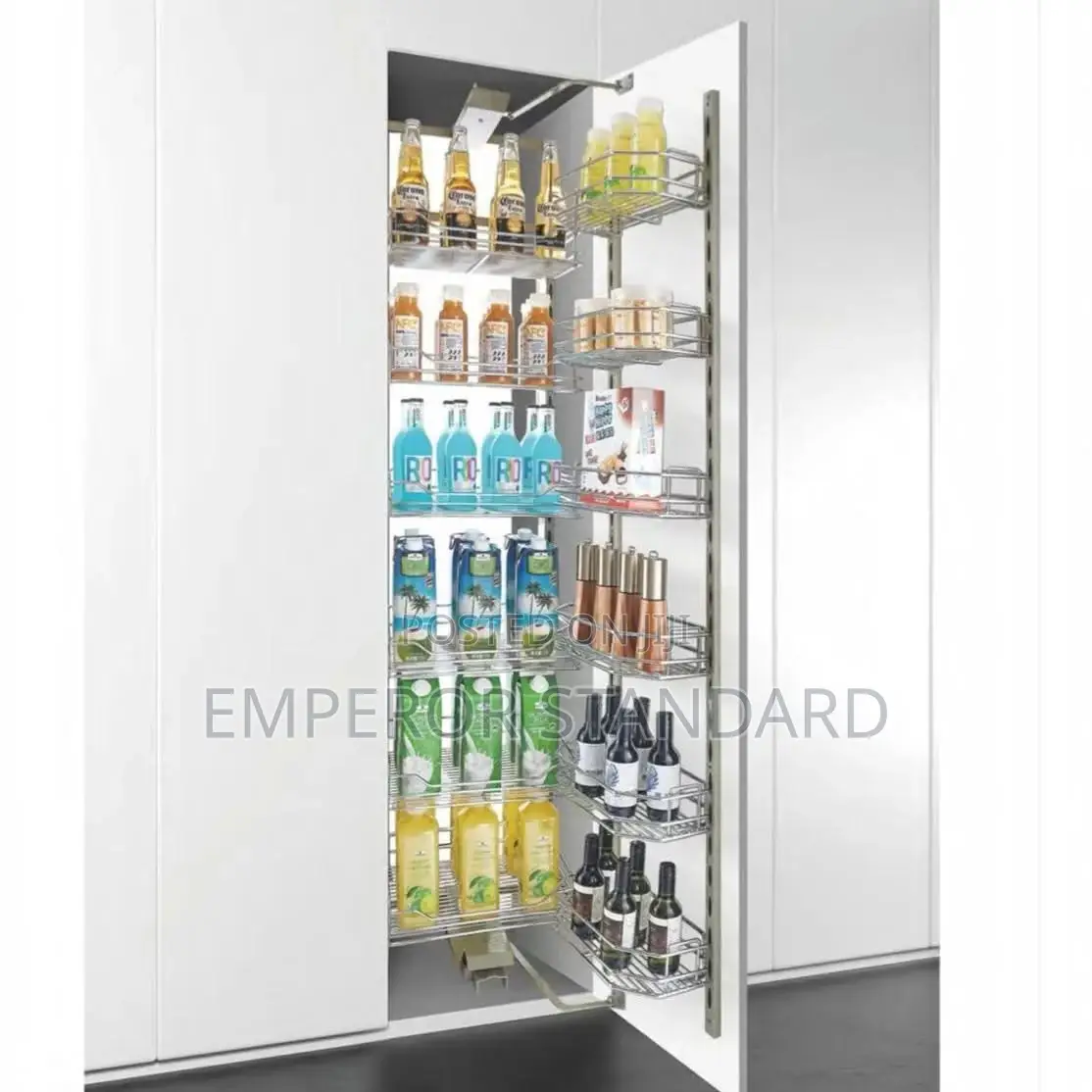 Pantry Modern Kitchen Tall Unit Basket Wide Pull Out Cabinet