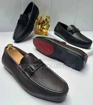 Men's Ferragamo Leather Flat Sole Loafers