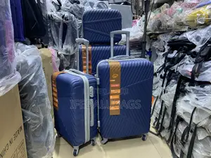 Navy Blue Durable Plastic Set of Luggage