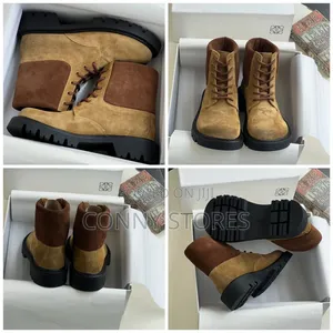 High Quality Loewe Sierra Combat Suede Ankle Boots Brown