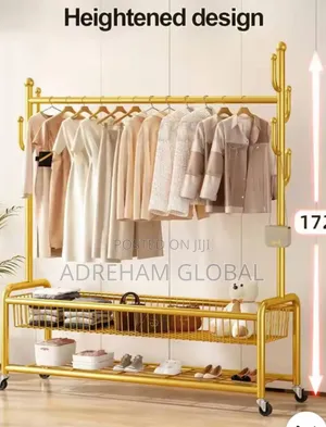 Fancy Gold Clothes and Shoe Rack