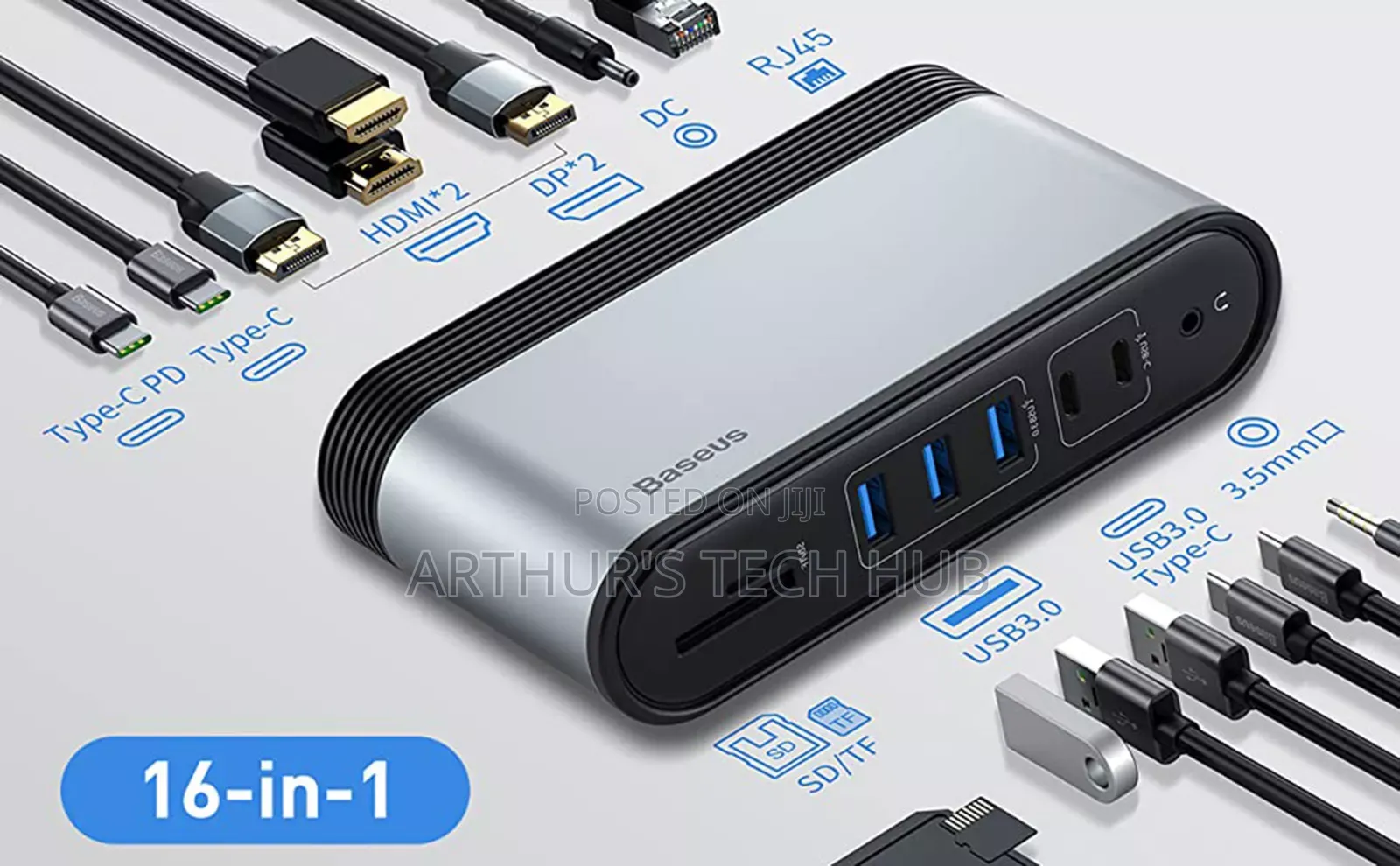 Baseus 16-in-1 Four Screen Multifunctional Type-C Hub