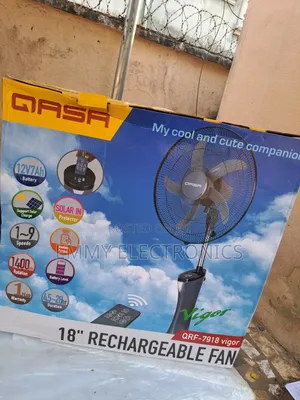18" Rechargeable Standing Fan QASA Copper Coil