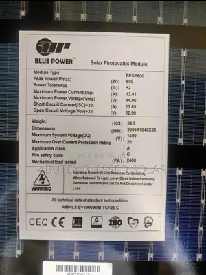 600watt Blue Power Solar Panel Half Cut