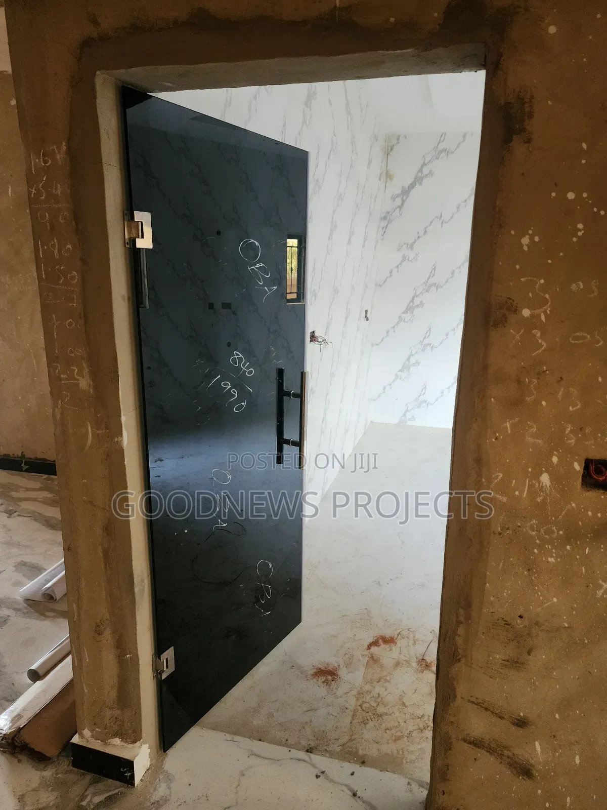Gray Kitchen Glass Door