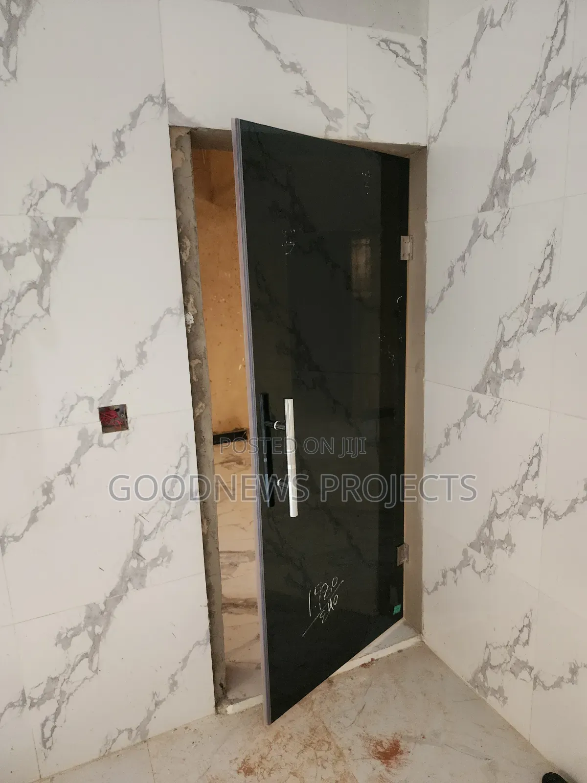 Gray Kitchen Glass Door