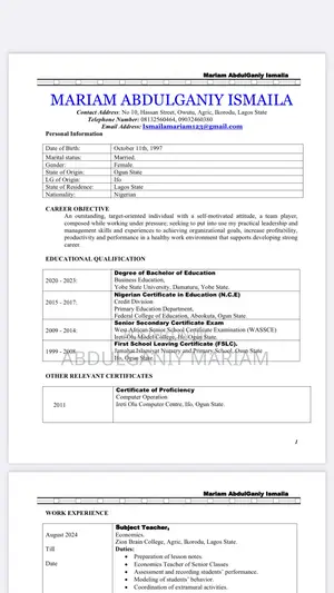 Admin Officer (Female