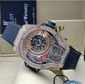 Luxury HUBLOT GENEVA Ice Diamond Bezel Stones (Premium)Men's