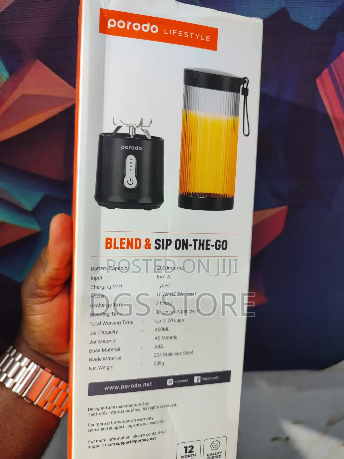Porodo LFS017 Powerful Portable Go Blender