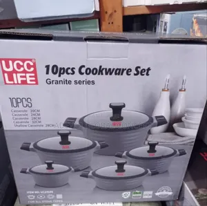 10 Pieces UCC LIFE Granite Series Cookware Pot Set