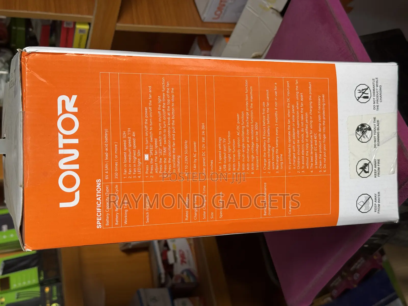 Lontor Rechargeable Table Fan 12" Inches