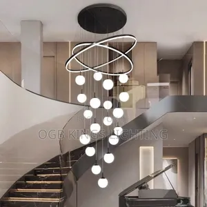 Staircase Led Chandelier for Living Room Hanging Light