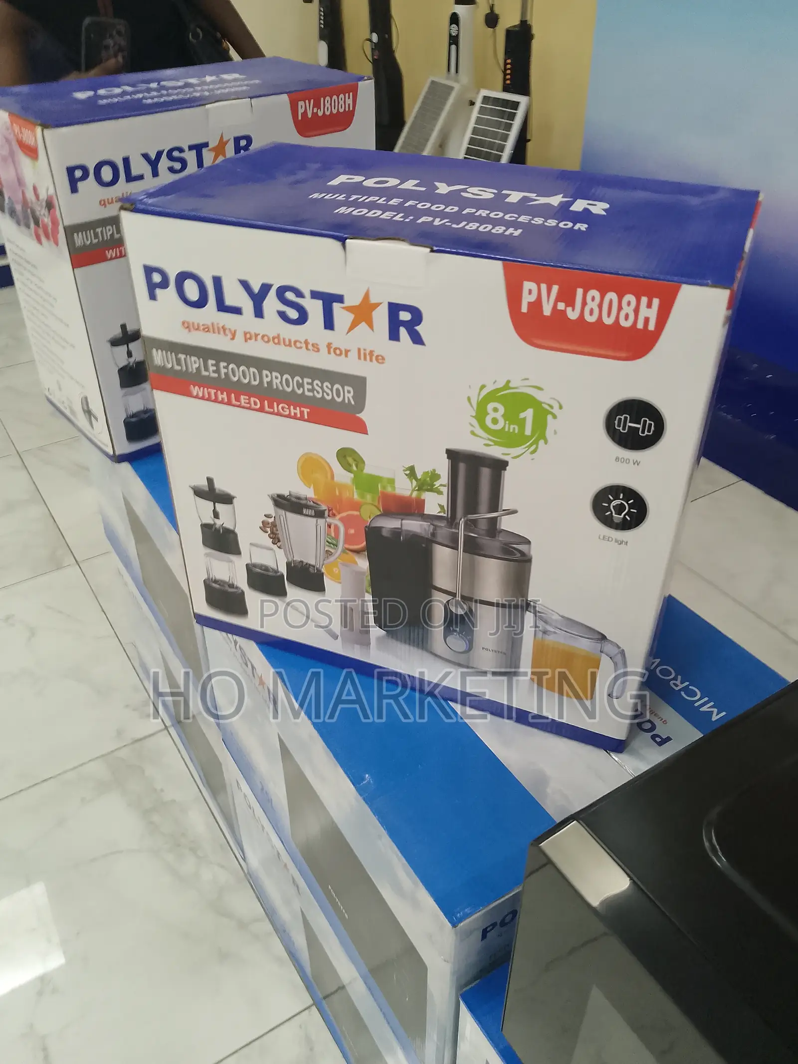 Polystar 800W Food Processor With Blender Jar-Pv-J808h