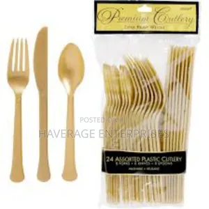 Disposable Cutlery Set Gold/Silver 2,400each