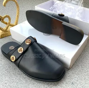 Top Quality Versace Plain Leather Half Shoe