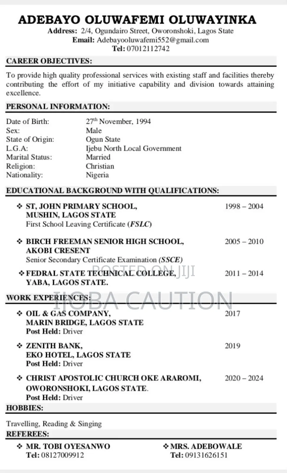 Mr Adebayo Oluwafemi