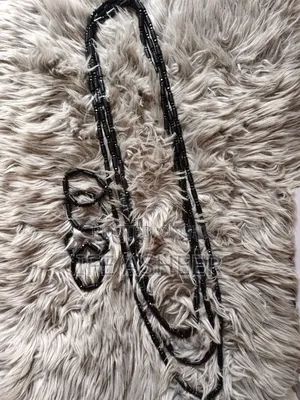 3 Layers Neck, 4 Bracelets Men's Black Ceremonial Beads - 00