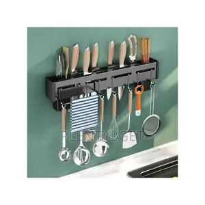 Kitchen Wall Mounted Storage Shelf, Drain Rack - Black