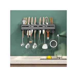 Kitchen Wall Mounted Storage Shelf, Drain Rack - Black