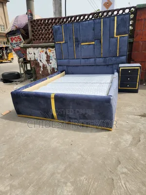 Classic Padded Bed Frame With One Side Drawer