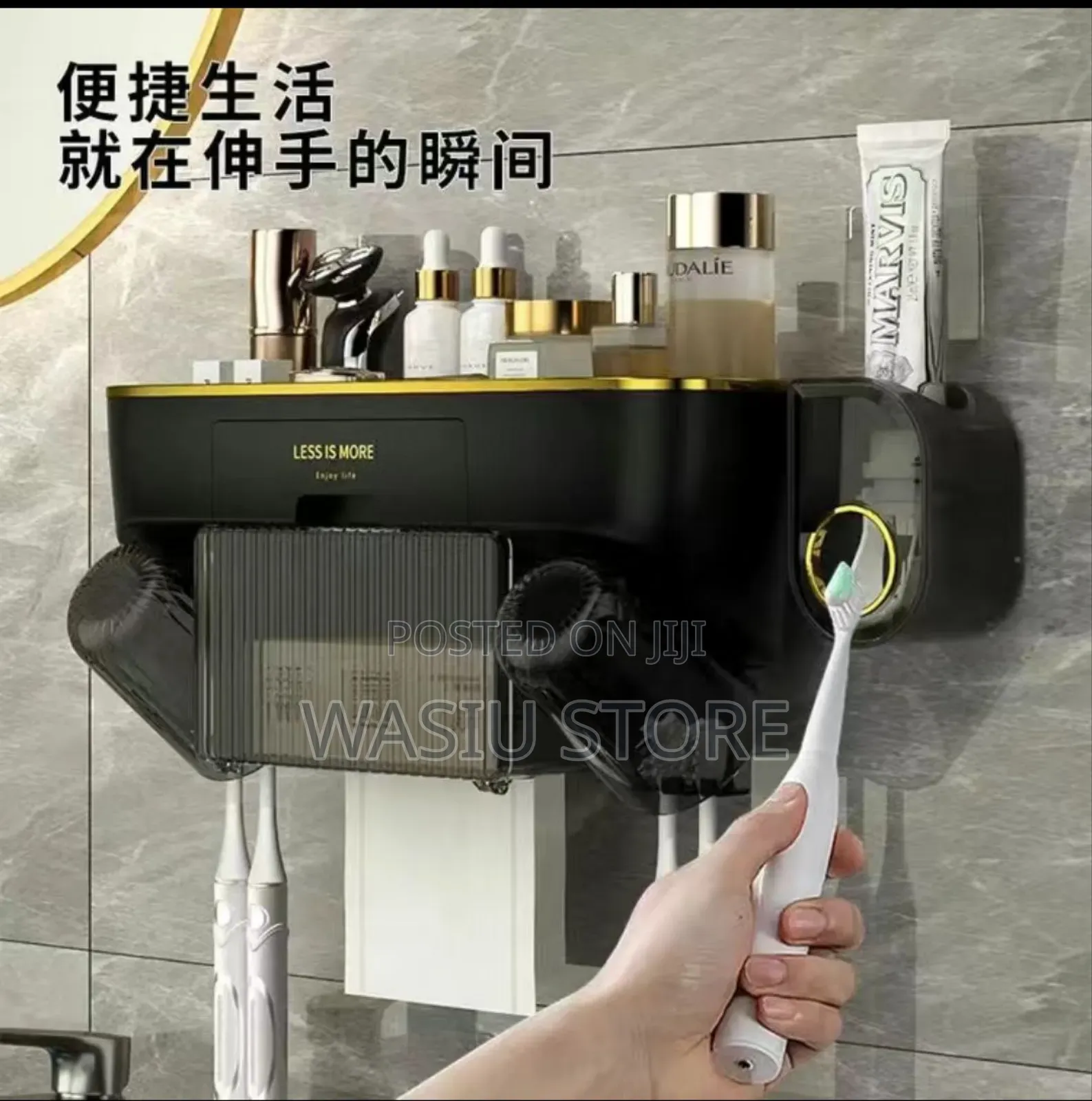 Toothbrush Holder 2 Cups Automatic Toothpaste Dispenser