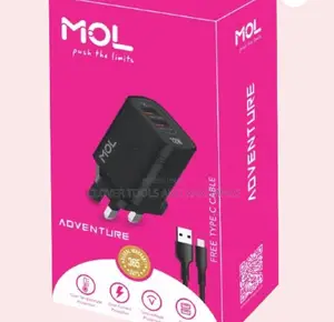 MOL Adventure Dual USB Charger With 3A Fast Charging Cable
