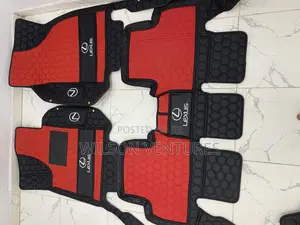 Red and Black Logo Leather Foot Mat for Lexus Rx300/330/350
