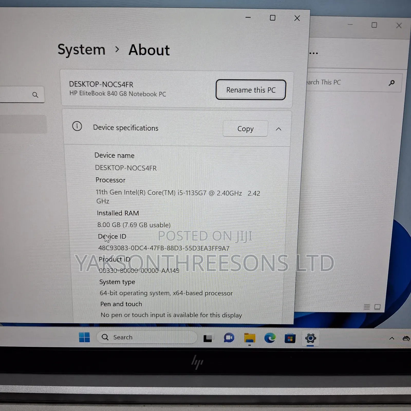 Laptop HP EliteBook 840 G8 8GB Intel Core i5 SSD 512GB