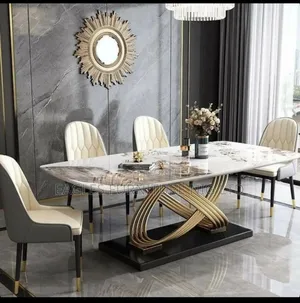 Luxury Quality Marble Dining With 6 Chairs