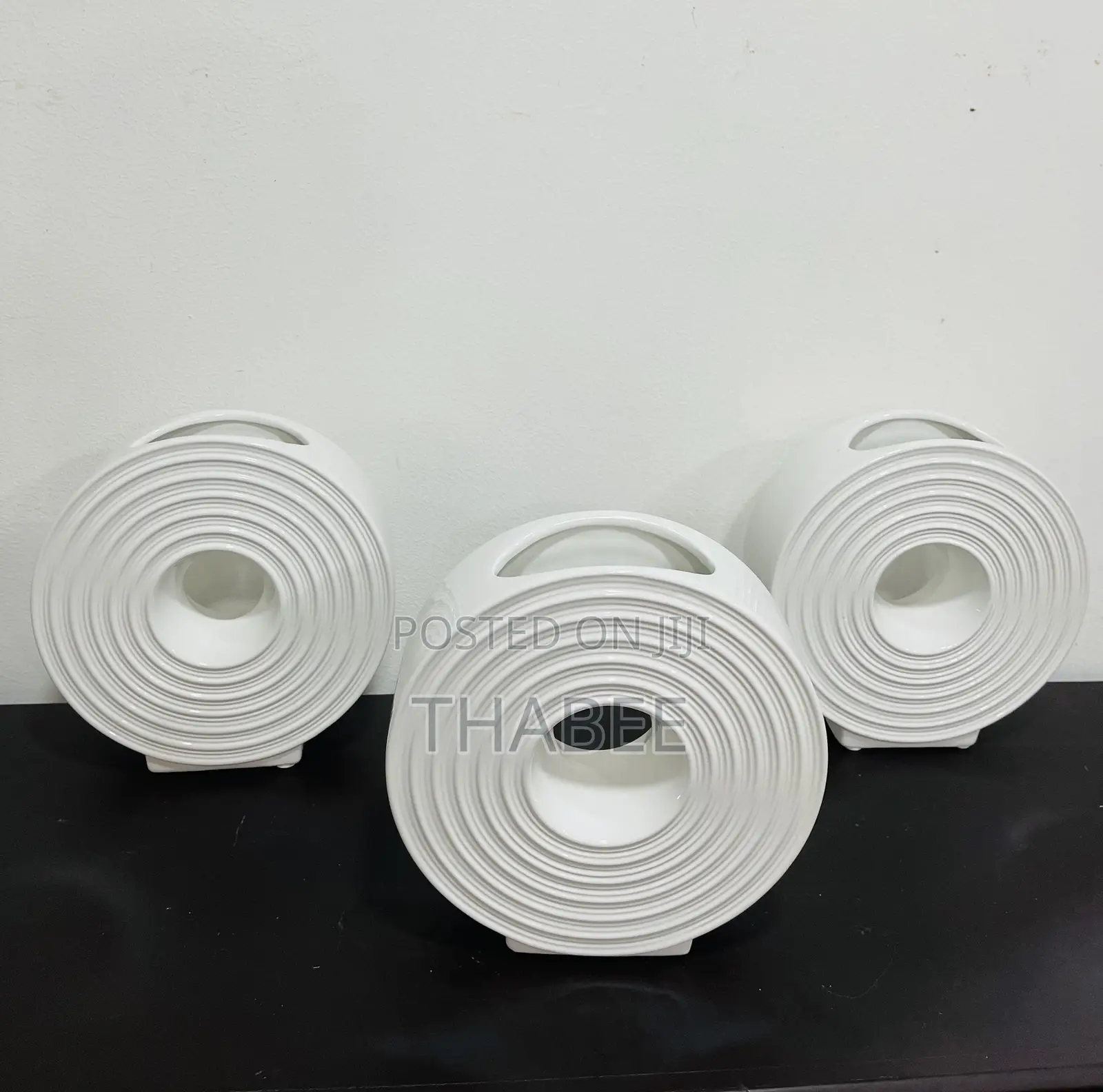 Decorative Nordic O Ceramic Vase White