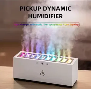 Desktop Ultrasound Flame Air Humidifier USB Colorful RGB Led