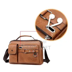 Men's Retro PU Leather Shoulder Bag,Business Briefcase