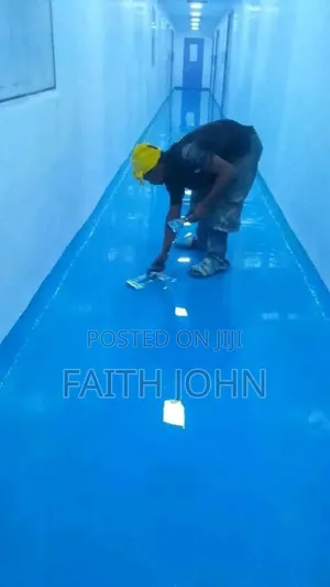 Green and Blue Industrial Epoxy Flooring