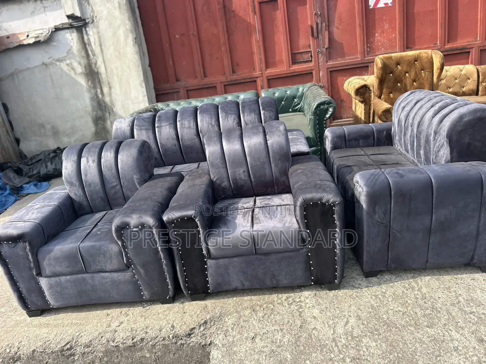 A Standard Grey 7 Seater Sofa