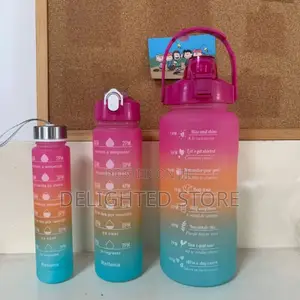 3pcs/Set Motivational Time Maker Waterbottle With Straw