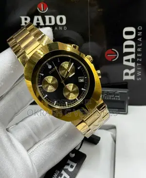 Rado Chronograph Ceramic Gold Watch for Unisex