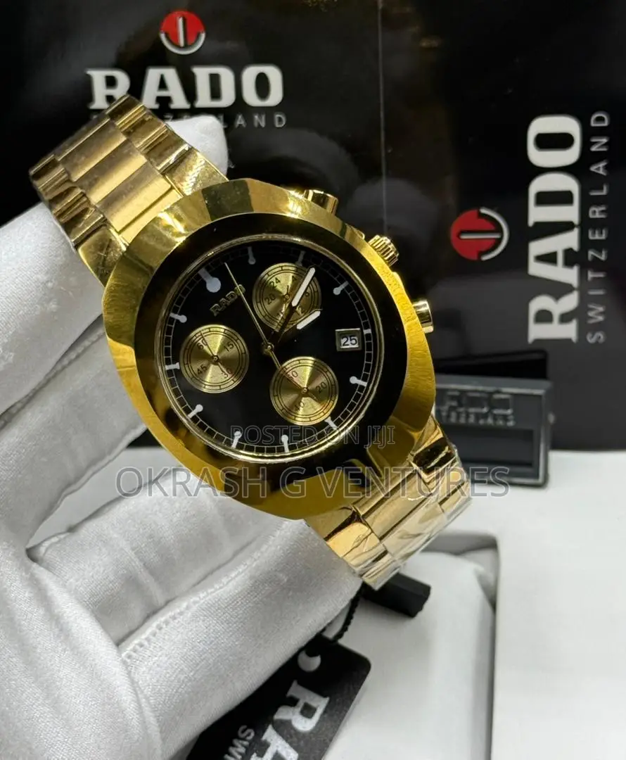 Rado Chronograph Ceramic Gold Watch for Unisex