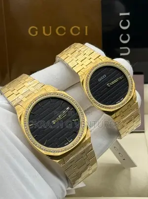 Gucci Ice Head Gold Chain Watch for Couple's
